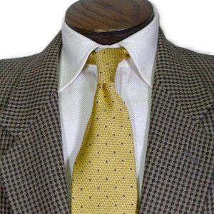 Mani Black Taupe Gray Check Sport Coat 100% Virgin Wool Size 44L